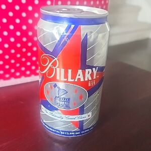 Billary Beer Can with Red and Blue Design Unopened.  Save AMERICA